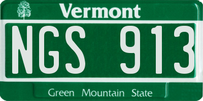 VT license plate NGS913