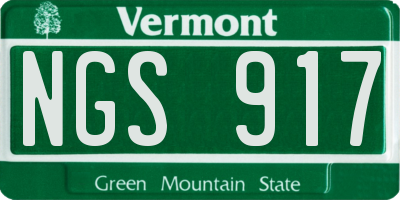 VT license plate NGS917