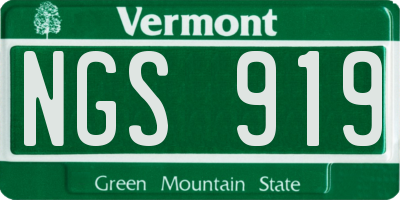 VT license plate NGS919