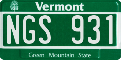 VT license plate NGS931