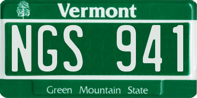 VT license plate NGS941