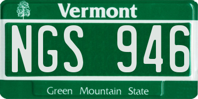 VT license plate NGS946