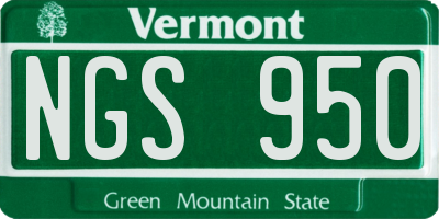 VT license plate NGS950