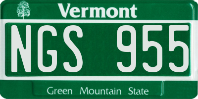 VT license plate NGS955