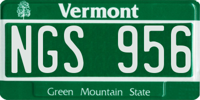 VT license plate NGS956