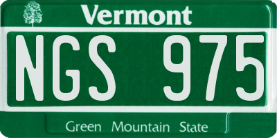 VT license plate NGS975