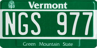 VT license plate NGS977