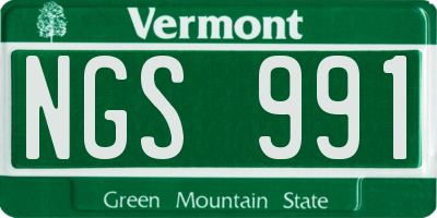 VT license plate NGS991