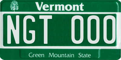 VT license plate NGT000
