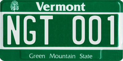 VT license plate NGT001