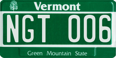 VT license plate NGT006