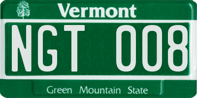 VT license plate NGT008