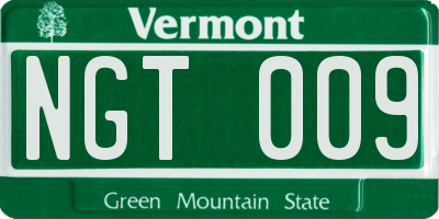 VT license plate NGT009