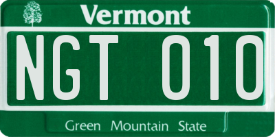 VT license plate NGT010