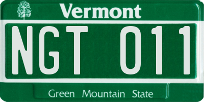 VT license plate NGT011