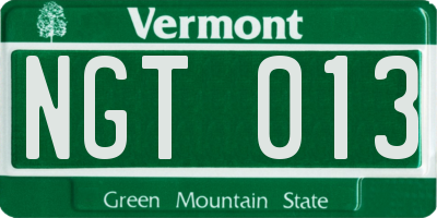 VT license plate NGT013