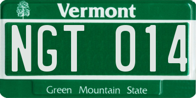 VT license plate NGT014