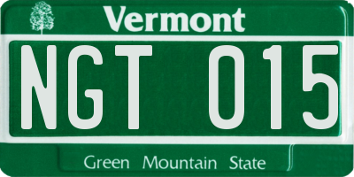 VT license plate NGT015