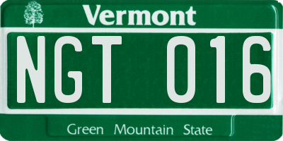 VT license plate NGT016