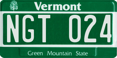 VT license plate NGT024