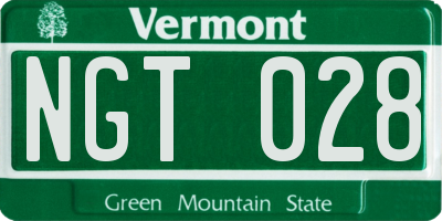 VT license plate NGT028