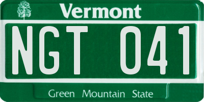 VT license plate NGT041