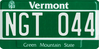 VT license plate NGT044