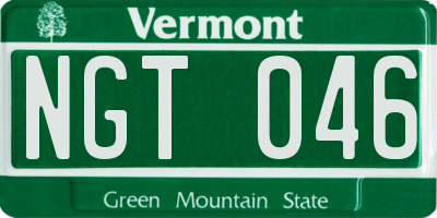 VT license plate NGT046