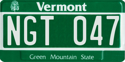 VT license plate NGT047