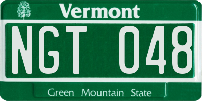 VT license plate NGT048
