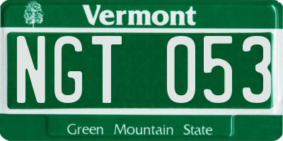VT license plate NGT053