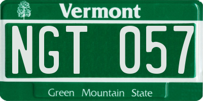 VT license plate NGT057
