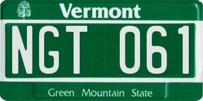 VT license plate NGT061