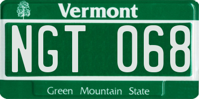 VT license plate NGT068