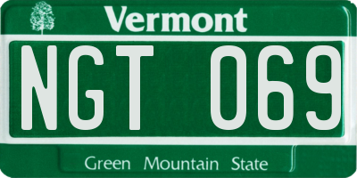 VT license plate NGT069