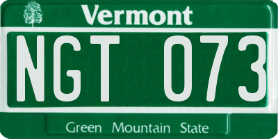 VT license plate NGT073