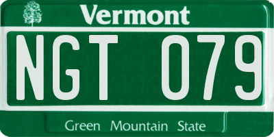 VT license plate NGT079