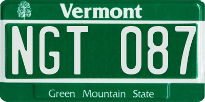 VT license plate NGT087