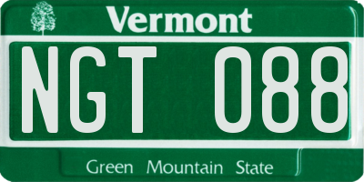 VT license plate NGT088