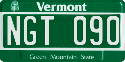 VT license plate NGT090