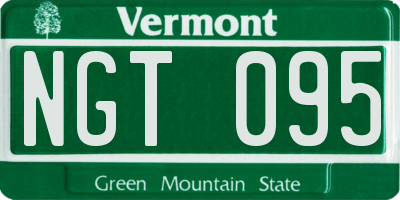 VT license plate NGT095