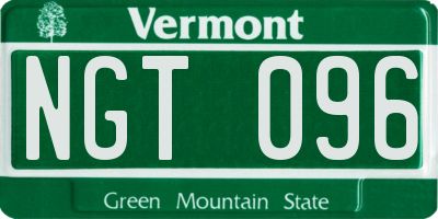 VT license plate NGT096