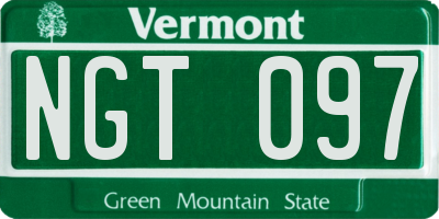 VT license plate NGT097