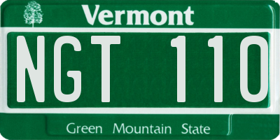 VT license plate NGT110