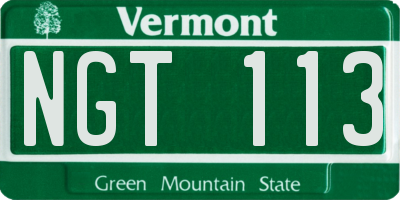 VT license plate NGT113
