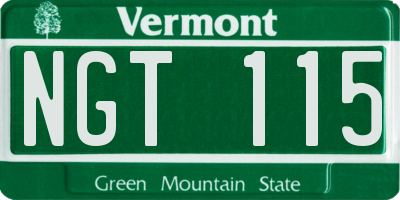 VT license plate NGT115