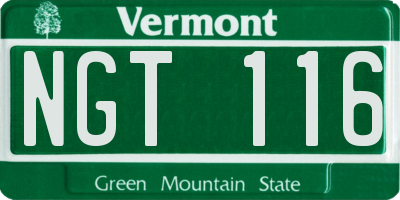 VT license plate NGT116