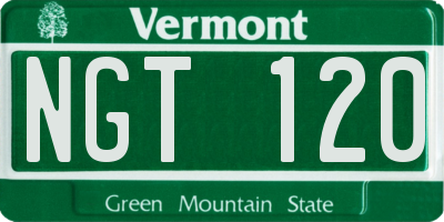VT license plate NGT120