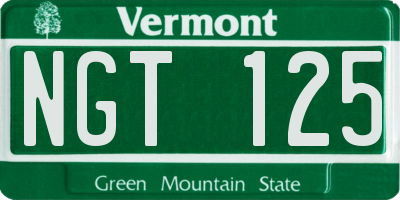 VT license plate NGT125