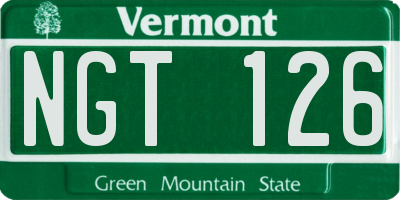 VT license plate NGT126